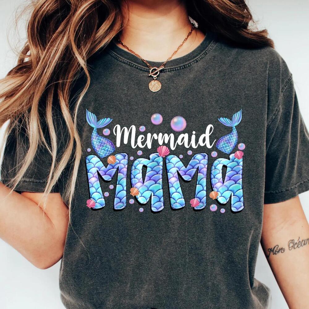 Mermaid Mama Shirt, First MotherDay T-Shirt, Mermaid Party T-shirt
